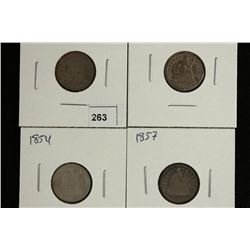 1852, 1853, 1854 & 1857 SEATED LIBERTY DIMES