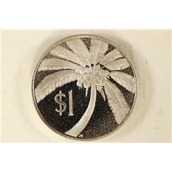 1974 WESTERN SAMOA $1 SILVER PROOF .9263 OZ. ASW