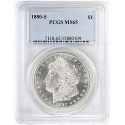 1880-S $1 Morgan Silver Dollar Coin PCGS MS65