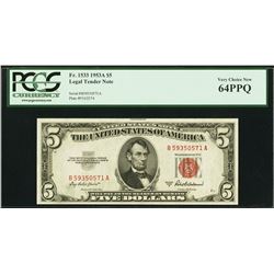 1953A $5 Legal Tender Note PCGS 64PPQ
