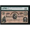 Image 1 : 1864 $100 Confederate States of America Note PMG 55