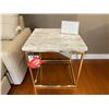 Image 2 : 2 PIECE MARBLE TOP COFFEE & END TABLE SET