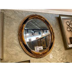 DECORATIVE OVAL BRONZE MIRROR