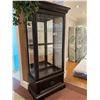 Image 1 : PULASKI DARK WOOD SLIDING DOOR CURIO CABINET