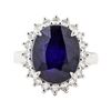 Image 2 : 11.05 ctw Sapphire And Diamond Ring - 14KT White Gold