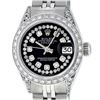 Image 2 : Rolex Ladies Stainless Steel 26MM Black Diamond Lugs Datejust Wristwatch