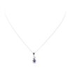 Image 1 : 0.45 ctw Blue Sapphire and Diamond Pendant with Chain - 14KT White Gold