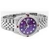 Image 3 : Rolex Mens Stainless Steel Diamond Lugs Purple Diamond & Ruby Datejust Wristwatc