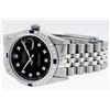 Image 4 : Rolex Mens Stainless Steel Black Diamond & Sapphire Datejust Wristwatch