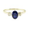 Image 2 : 1.17 ctw Blue Sapphire and Diamond Ring - 14KT Yellow Gold
