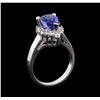 Image 4 : 3.07 ctw Tanzanite and Diamond Ring - 14KT White Gold