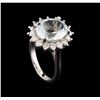 Image 4 : 4.28 ctw Aquamarine and Diamond Ring - 14KT White Gold