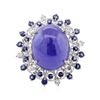 Image 2 : 26.38 ctw Tanzanite and Diamond Ring - 14KT White Gold
