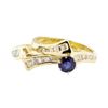 Image 3 : 1.03 ctw Blue Sapphire And Diamond Ring And Band - 14KT Yellow Gold