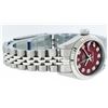 Image 6 : Rolex Ladies Stainless Steel Red Diamond Quickset Datejust Wristwatch