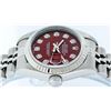 Image 7 : Rolex Ladies Stainless Steel Red Diamond Quickset Datejust Wristwatch