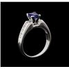 Image 4 : 0.95 ctw Sapphire and Diamond Ring - 14KT White Gold
