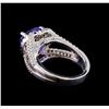 Image 3 : 4.10 ctw Tanzanite and Diamond Ring - 14KT White Gold