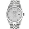 Image 2 : Rolex Mens Stainless Steel Silver Diamond Datejust Wristwatch