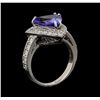 Image 4 : 3.72 ctw Tanzanite and Diamond Ring - 14KT White Gold