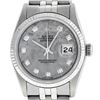 Image 1 : Rolex Mens Stainless Steel Meteorite Diamond 36MM Datejust Wristwatch