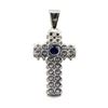 Image 2 : 4.22 ctw Round Brilliant Blue Sapphire And Diamond Pendant - 18KT White Gold