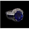 Image 1 : 12.45 ctw Sapphire and Diamond Ring - 14KT White Gold