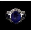 Image 2 : 12.45 ctw Sapphire and Diamond Ring - 14KT White Gold