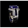 Image 4 : 12.45 ctw Sapphire and Diamond Ring - 14KT White Gold