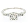 Image 2 : 18k White Gold Round & Baguette VVS Diamond Engagement Solitaire Ring