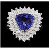 Image 2 : 3.62 ctw Tanzanite and Diamond Ring - 14KT White Gold