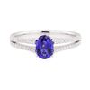 Image 2 : 0.93 ctw Sapphire and Diamond Ring - 18KT White Gold