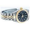 Image 6 : Rolex Ladies 2 Tone 14K Gold Black Tapestry Fluted Bezel Datejust Wristwatch