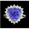 Image 2 : 5.16 ctw Tanzanite and Diamond Ring - 14KT White Gold