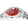 Image 4 : Rolex Womens Midsize 31mm Red Diamond Lugs & Ruby Datejust Wristwatch
