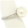 Image 6 : 14k White Gold 10.6mm Akoya Pearl Ring w/ 0.54 ctw F VS Round Diamond Accents