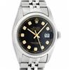 Image 1 : Rolex Mens Stainless Steel 36MM Black Diamond Datejust Wristwatch With Rolex Box