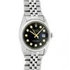 Image 2 : Rolex Mens Stainless Steel 36MM Black Diamond Datejust Wristwatch With Rolex Box