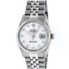 Image 2 : Rolex Mens Stainless Steel Mother Of Pearl Diamond Lugs 36MM Datejust Wristwatch