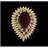 Image 2 : 7.73 ctw Ruby and Diamond Ring - 14KT Yellow Gold