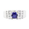 Image 2 : 1.12 ctw Sapphire And Diamond Ring - 14KT White Gold