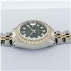 Image 5 : Rolex Ladies 2 Tone 14K Green Vignette VS Diamond Datejust Wristwatch