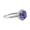 Image 2 : 2.59 ctw Tanzanite and Diamond Ring - 14KT White Gold