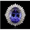 Image 1 : 14KT White Gold 11.01 ctw GIA Certified Tanzanite and Diamond Ring