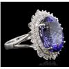 Image 2 : 14KT White Gold 11.01 ctw GIA Certified Tanzanite and Diamond Ring