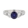Image 2 : 1.98 ctw Sapphire and Diamond Ring - 18KT White Gold