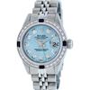 Image 2 : Rolex Ladies Stainless Steel Sky Blue Diamond & Sapphire Datejust Wristwatch