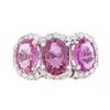 Image 2 : 4.67 ctw Pink Sapphire and Diamond Ring - 14KT White Gold