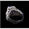 Image 3 : 4.25 ctw Tanzanite and Diamond Ring - 14KT White Gold