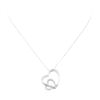 Image 2 : 1.00 ctw Diamond Double Heart Pendant with Chain - 14KT & 18KT White Gold